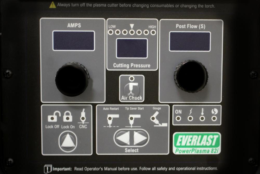Everlast PowerPlasma 82i plasma cutter front panel