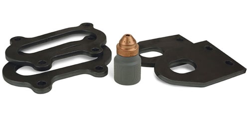 Hypertherm Powermax SYNC machine torch with mechanized cut samples